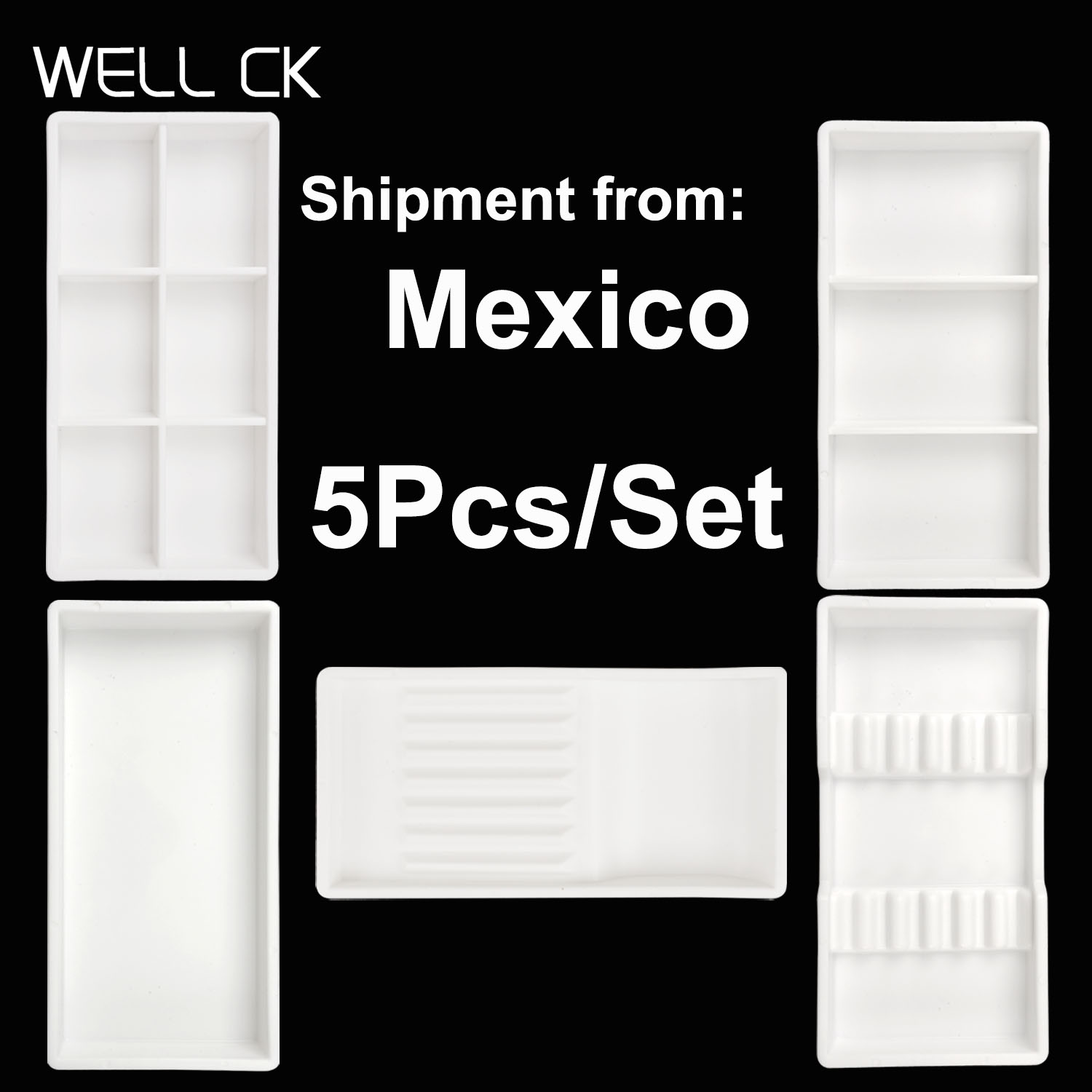 Drawer Organizer Tray - 5 adet/takım otoklavlanabilir tepsiler plastik çekmece