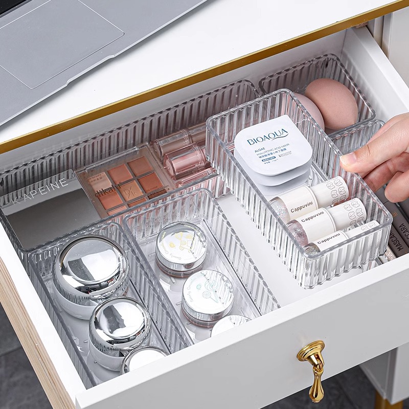 Drawer Organizer Tray - Şeffaf Çekmece Düzenleyici İstiflenebilir 4 Boy