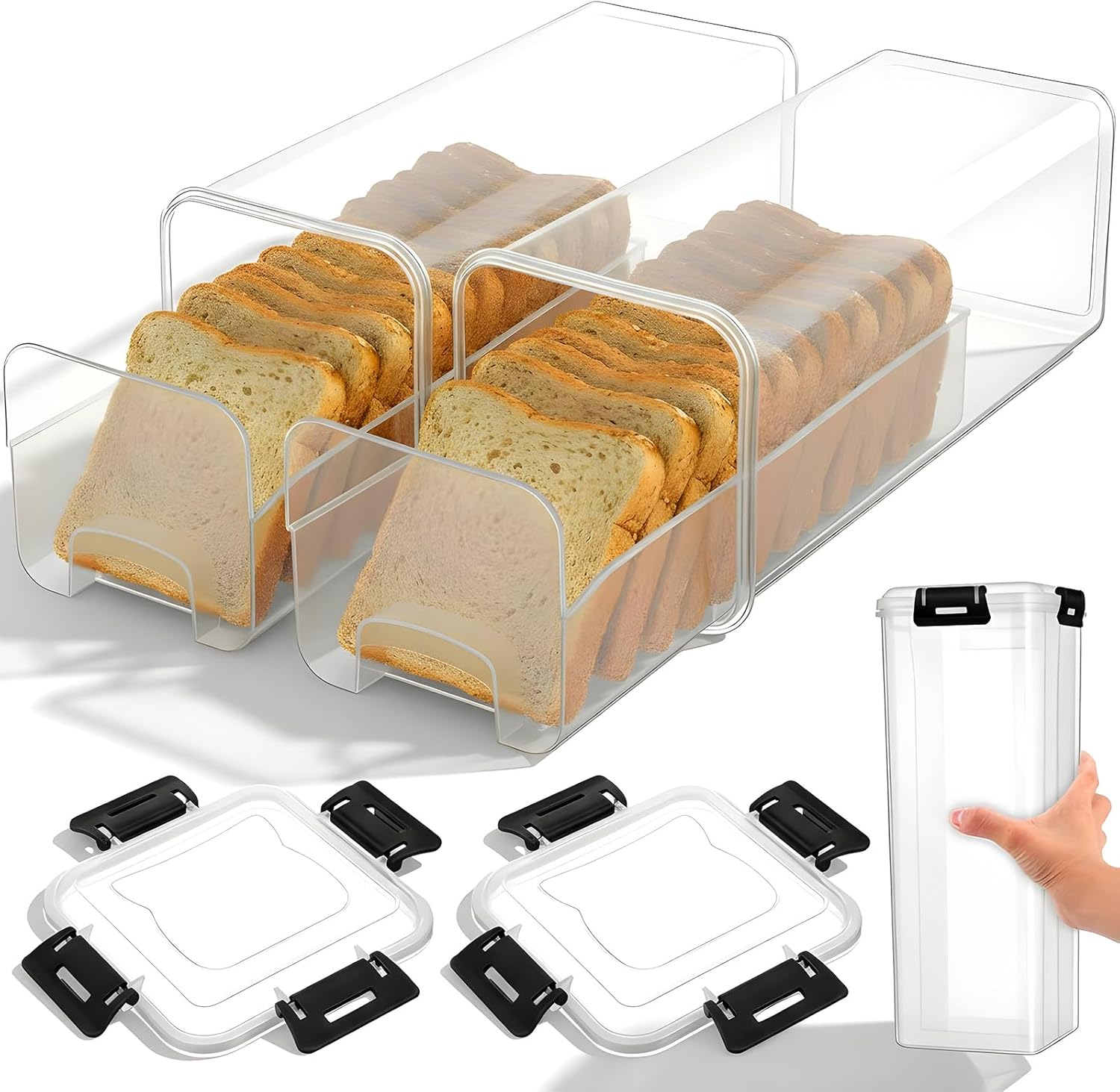 Drawer Organizer Tray - Hava Geçirmeyen Kapaklı Ekmek Saklama Kabı,