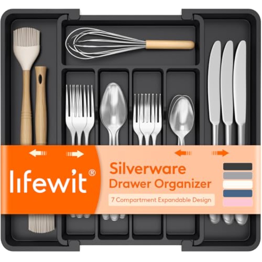 Drawer Organizer Tray - Genişletilebilir Çatal Bıçak Takımı Düzenleyici, Mutfak