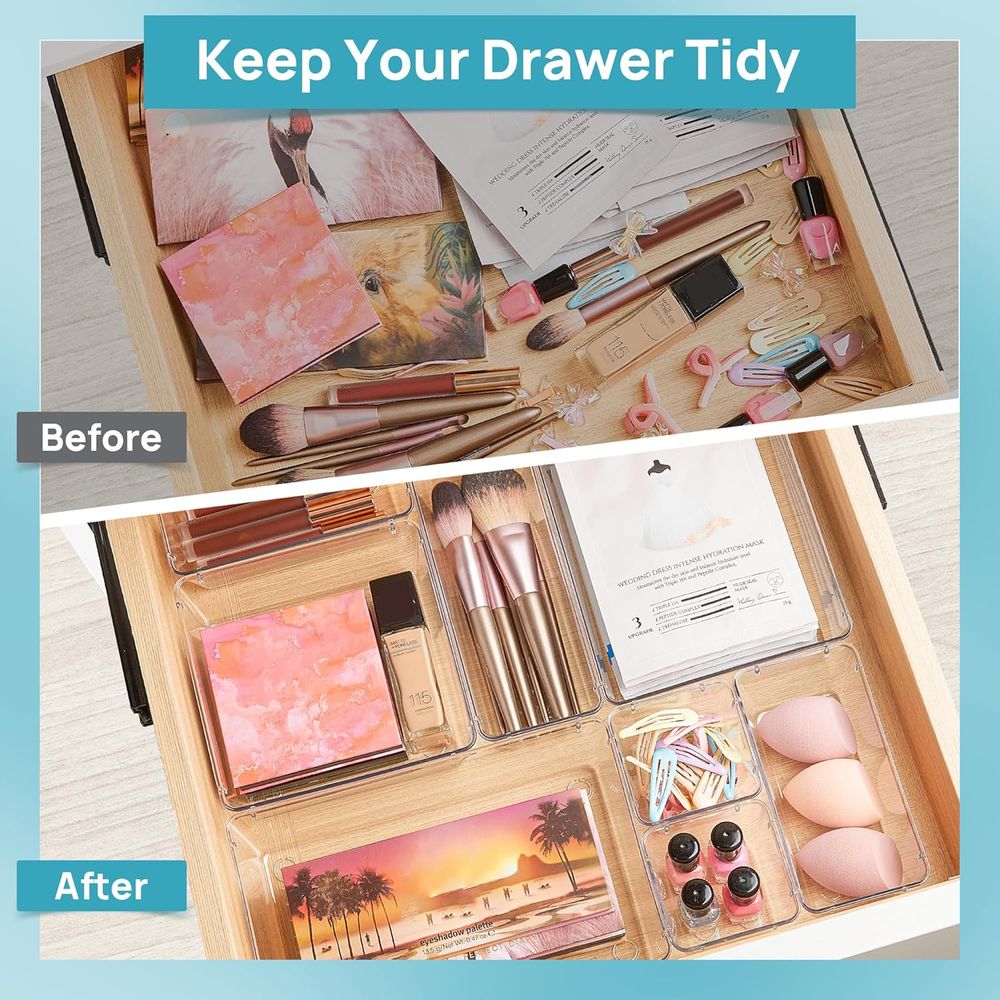 25 Parça Şeffaf Plastik Çekmec - Drawer Organizer Tray incelemesi ve fiyatı