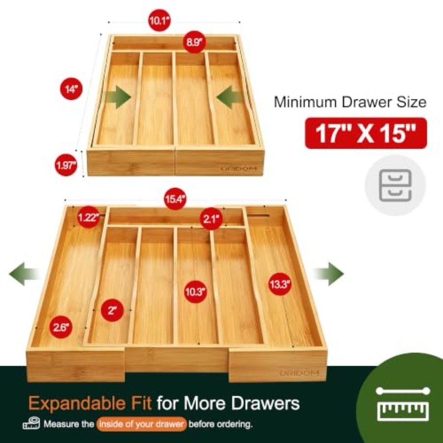 Genişletilebilir Bambu Mutfak  - Drawer Organizer Tray incelemesi ve fiyatı