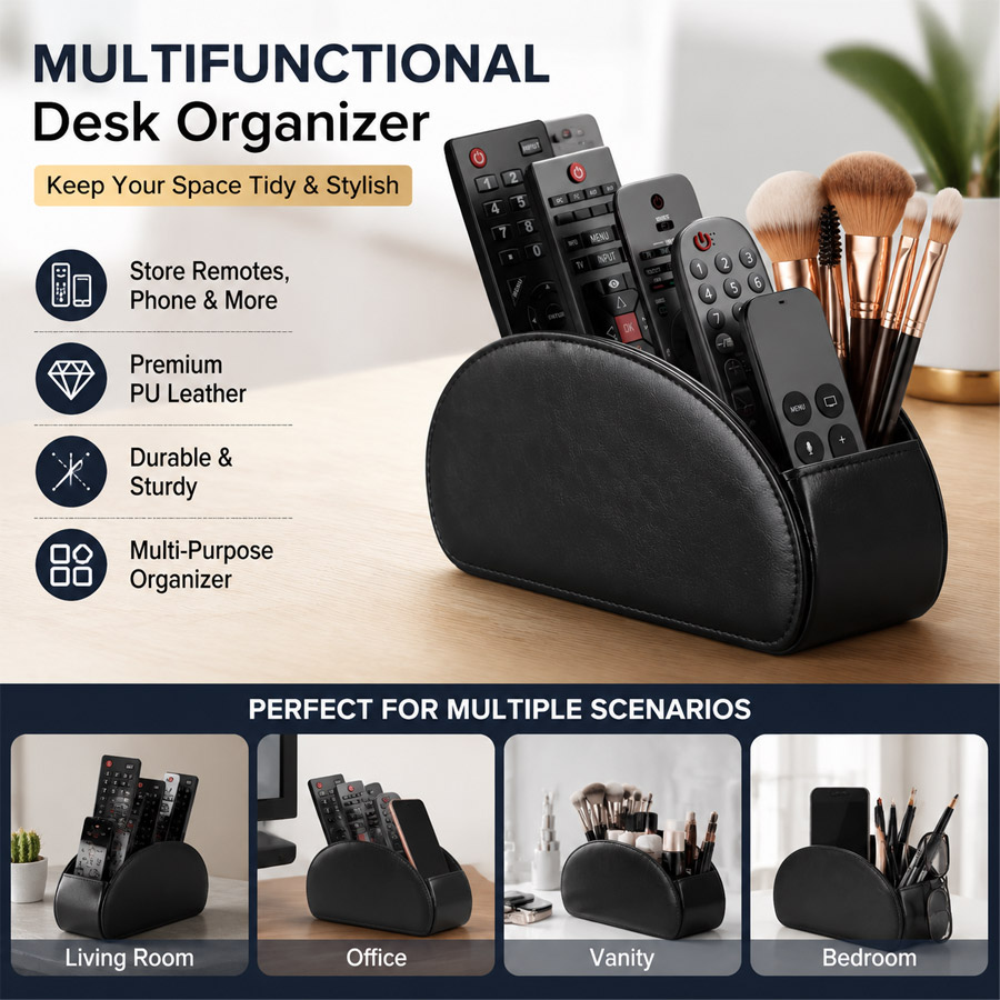 1 Adet 5 Bölmeli PU Deri Masaü - Pegboard Office Organizer incelemesi ve fiyatı
